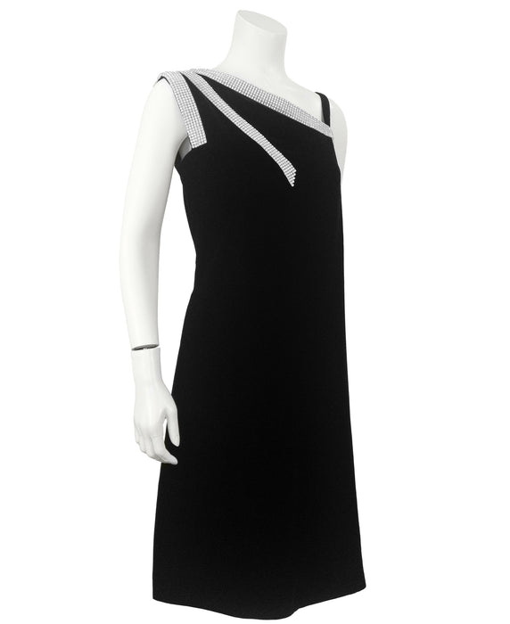 Black Velvet and Rhinestone Cocktail Dress