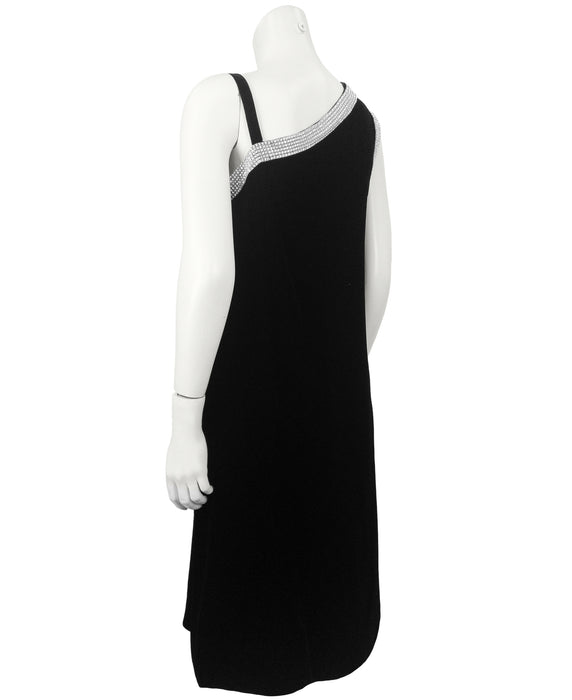 Black Velvet and Rhinestone Cocktail Dress