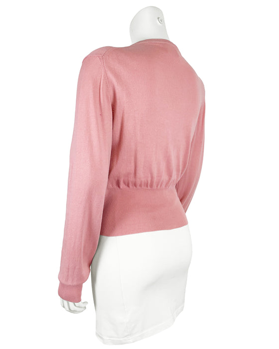 Pink Cotton Knit Cardigan