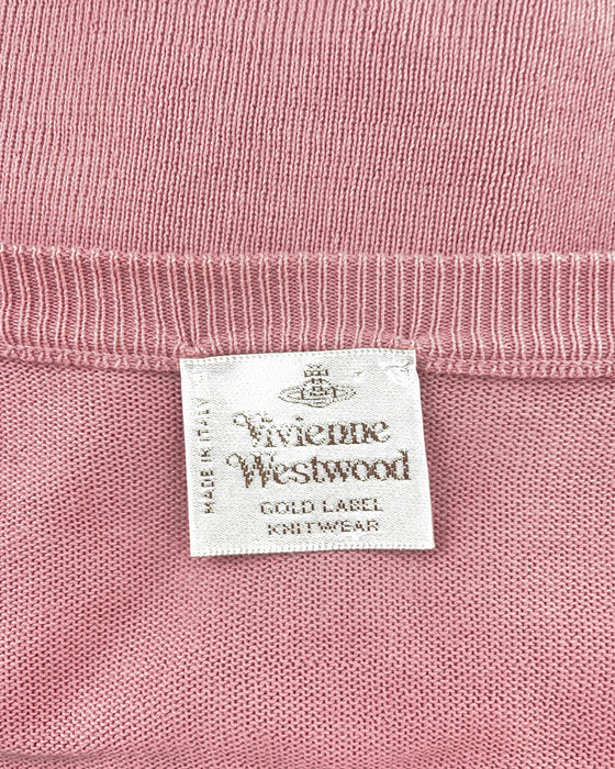 Pink Cotton Knit Cardigan