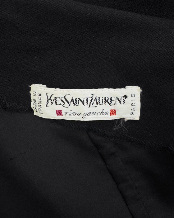 Black Jersey Gathered One Shoulder Gown