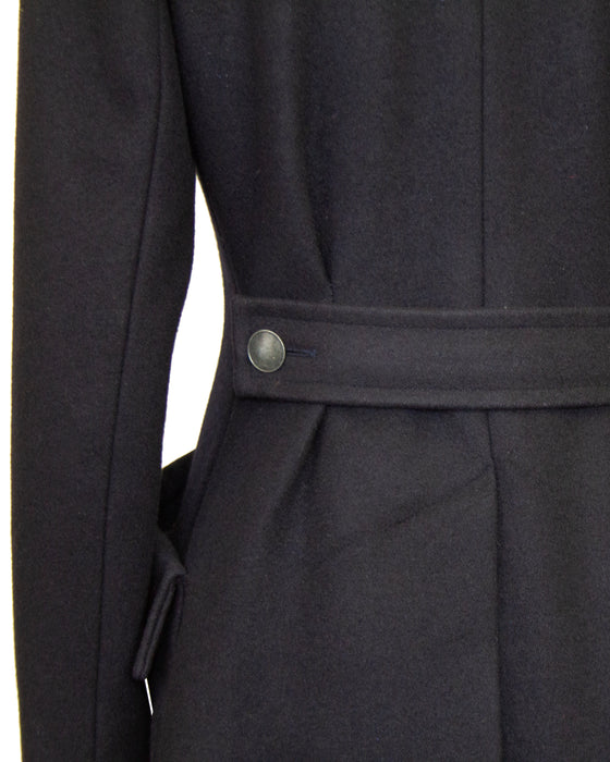 Black Wool Double Breasted Pea Coat