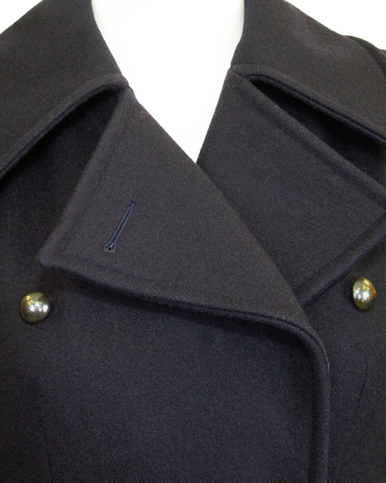 Black Wool Double Breasted Pea Coat