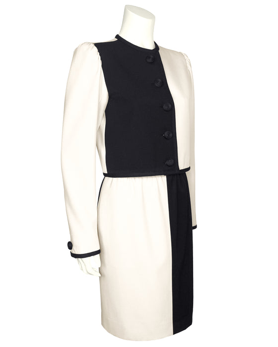 Black and Cream Spring/Summer 1980 Skirt Suit