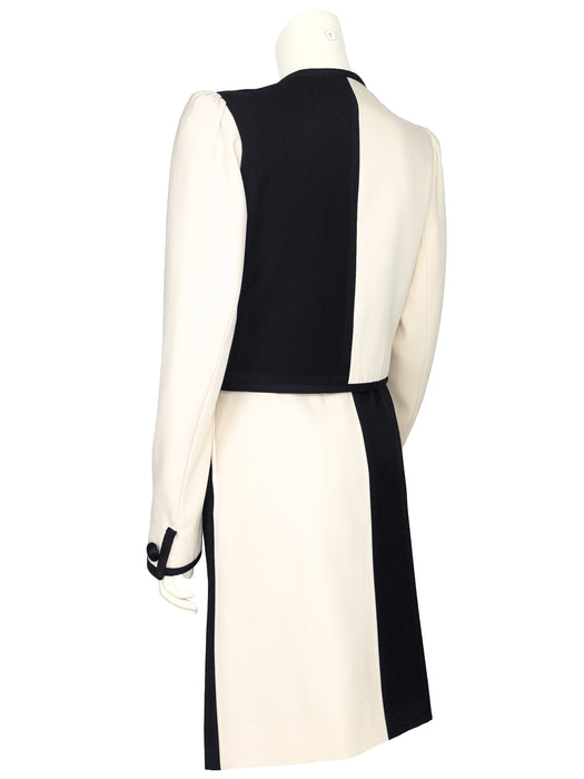 Black and Cream Spring/Summer 1980 Skirt Suit