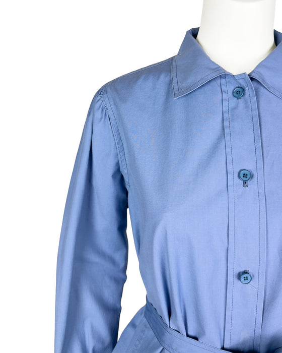 Blue Cotton Safari Suit