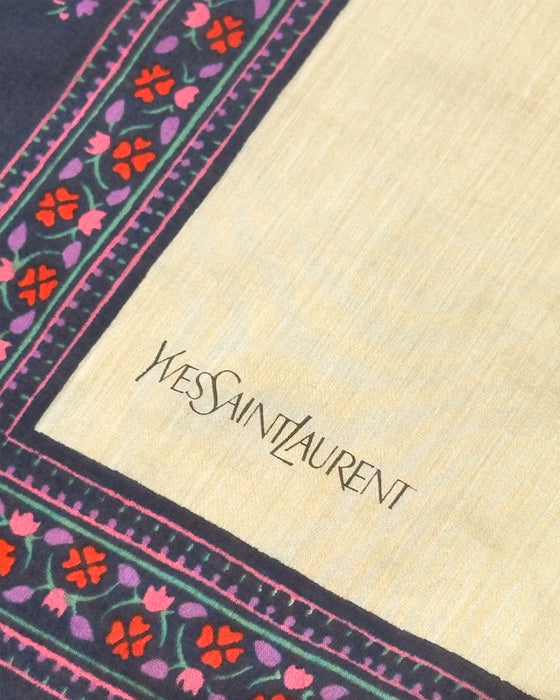 Navy and Red Floral Paisley Scarf