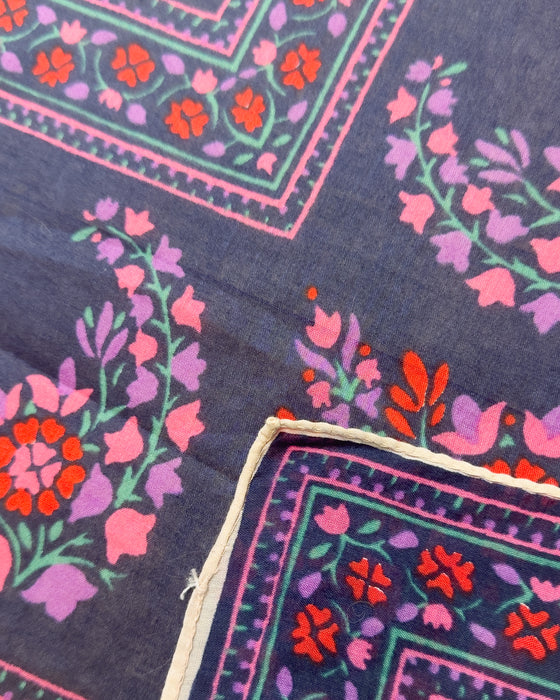 Navy and Red Floral Paisley Scarf