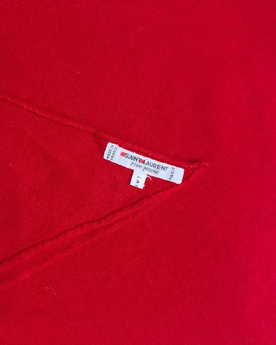 Red Wool Triangular Scarf