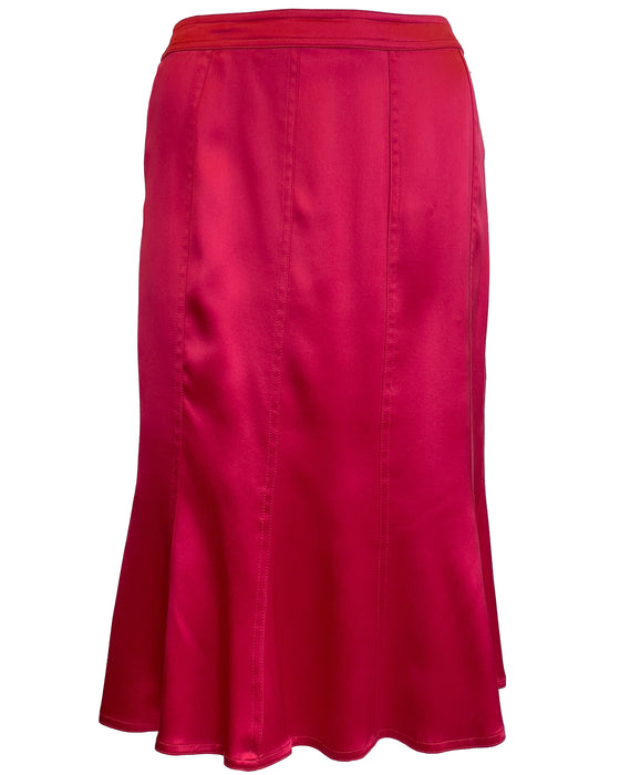 Red Satin Tulip Shape Skirt