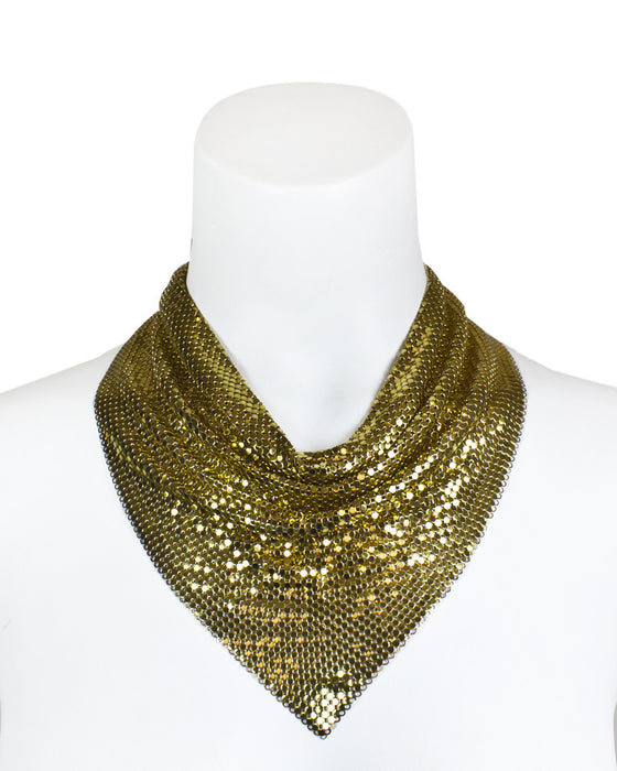 Gold mesh scarf necklace