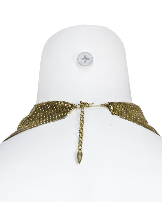 Gold mesh scarf necklace