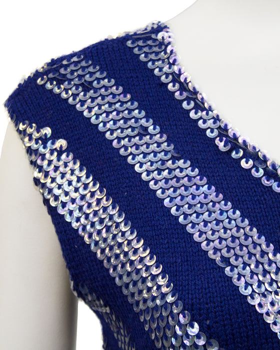 Navy Knit Sleeveless Sweater