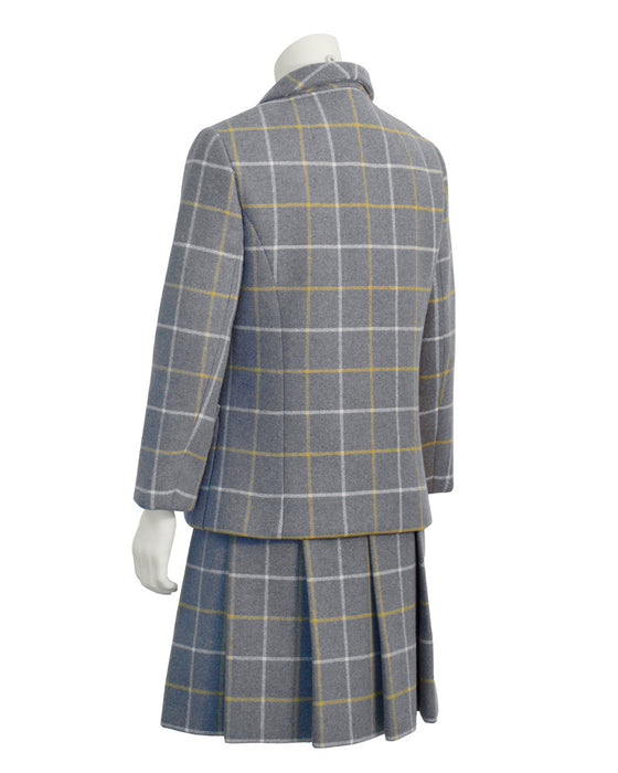 Grey Windowpane Dress and Jacket Set