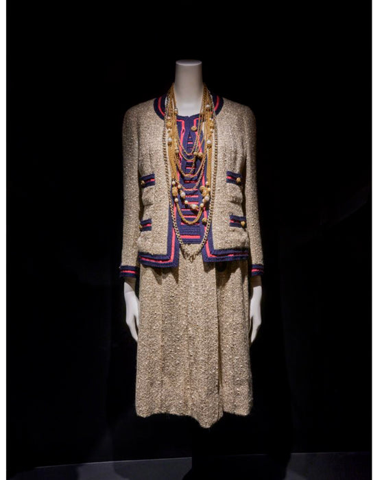 Beige, Red and Navy Blue Iconic Skirt Suit from 1961