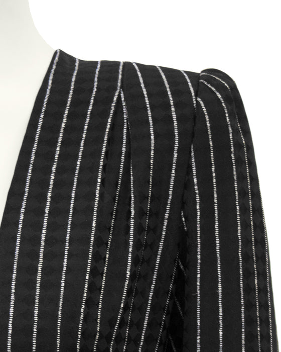 Black Silk Pinstriped Day Dress