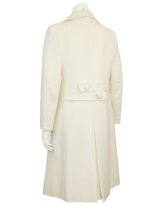 Cream Coat and Dress Ensemble