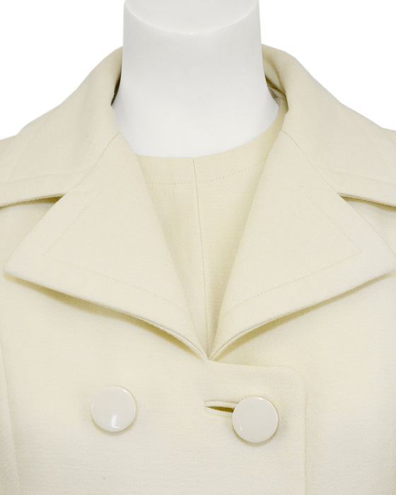 Cream Coat and Dress Ensemble