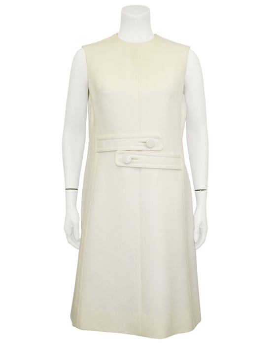 Cream Coat and Dress Ensemble