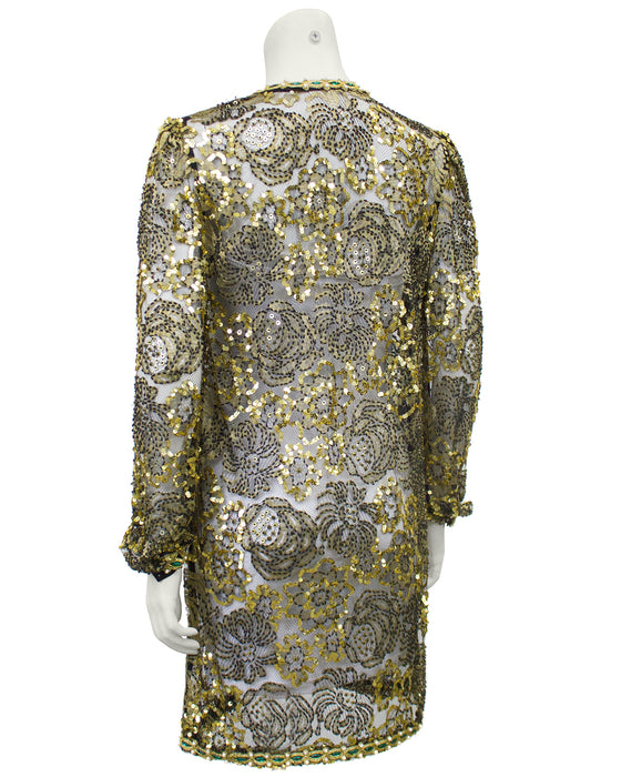 Gold Lace Beaded Evening Tunic