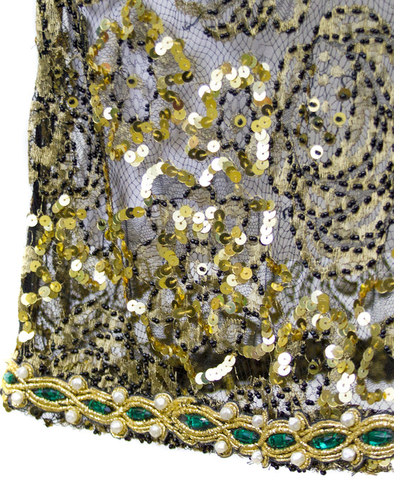 Gold Lace Beaded Evening Tunic