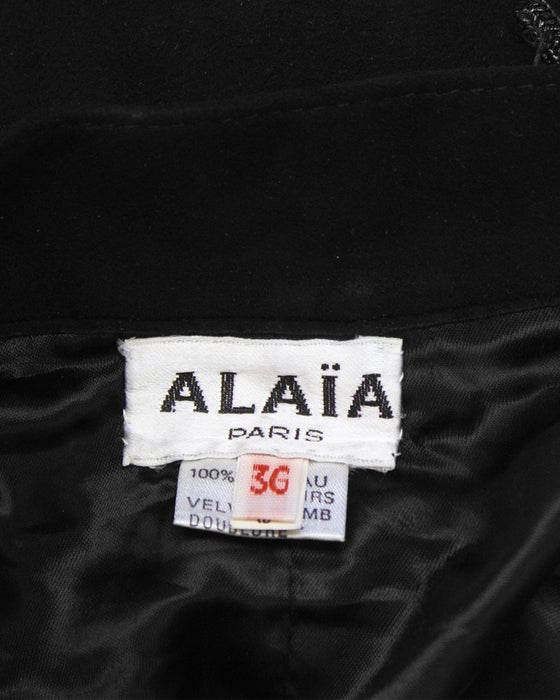 Black Suede Jacket and Skirt Set