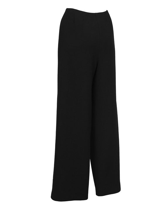 Black Wool/Crepe Sailor-Front Pant