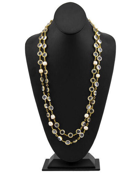 Chanel Faux Pearl, Glass Bead & Enamel CC Station Necklace