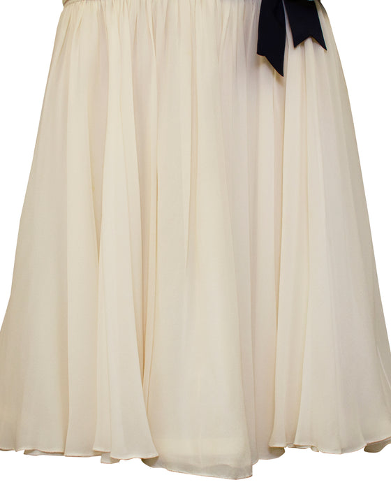 Cream Chiffon Strapless Dress