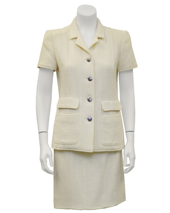 Cream Short Sleeve Suit