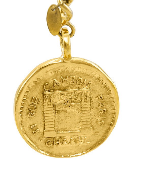 Rue Cambon Stamped Coin Keychain Circa 1984