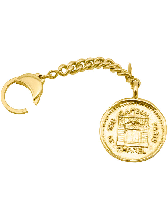 Rue Cambon Stamped Coin Keychain Circa 1984