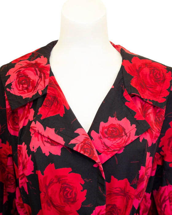 Opera Coat with Red Roses