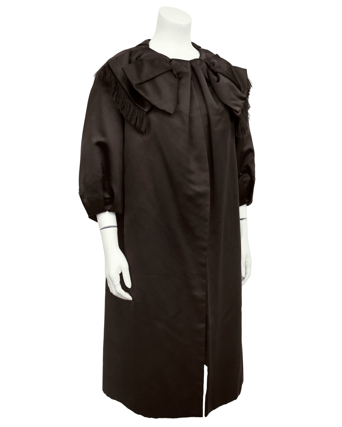Brown Satin Opera Coat – Vintage Couture