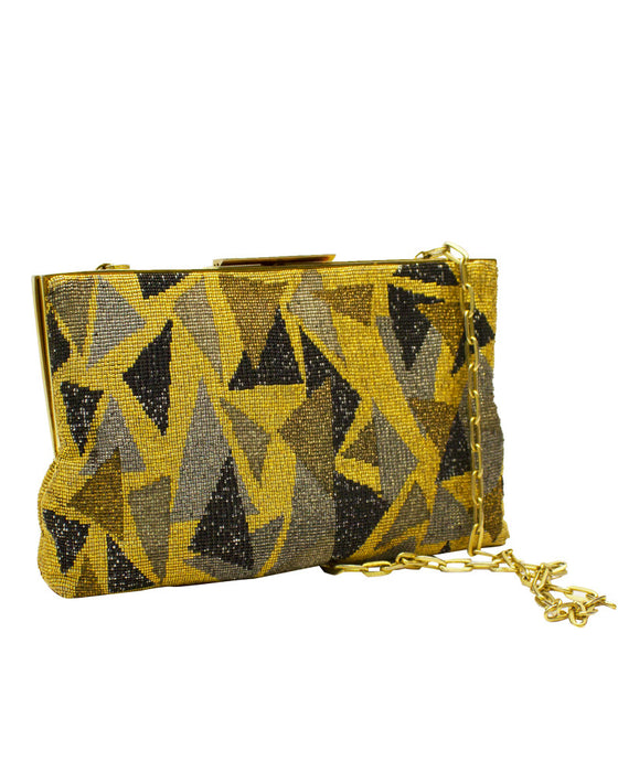 Gold Cut Steel Evening Bag