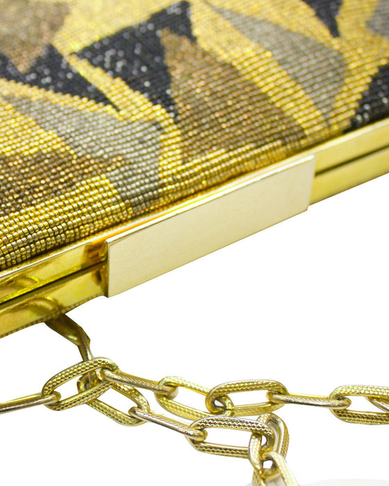 Gold Cut Steel Evening Bag