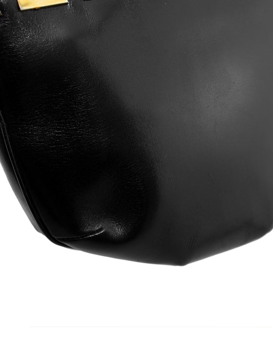 Black Leather and Agate Geode Shoulder Bag