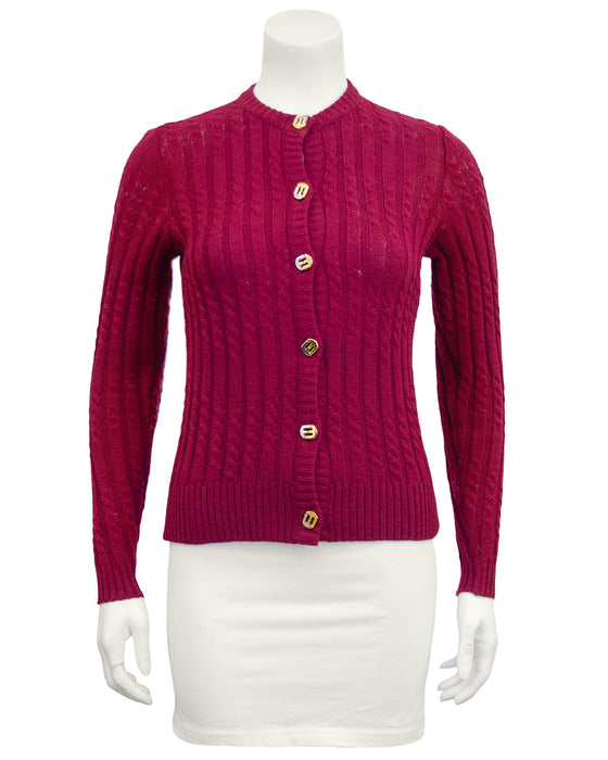Burgundy Knit Cardigan