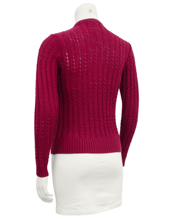 Burgundy Knit Cardigan