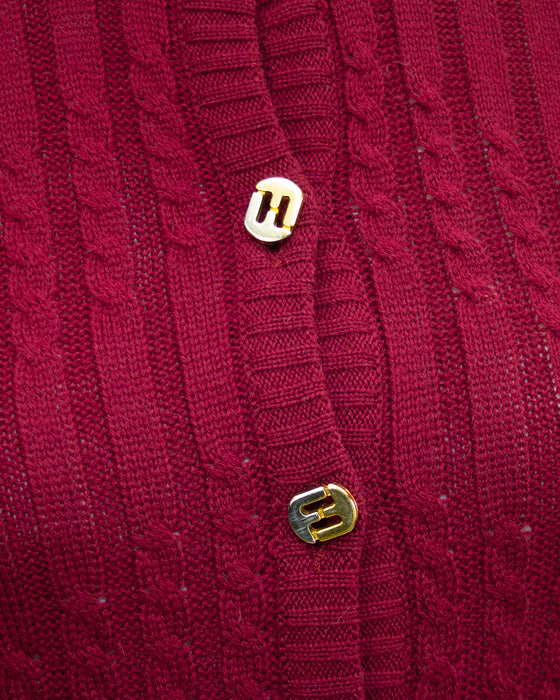 Burgundy Knit Cardigan