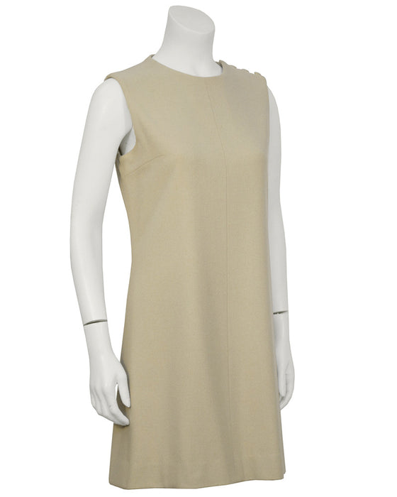 Taupe Sleeveless Shift Dress – Vintage Couture
