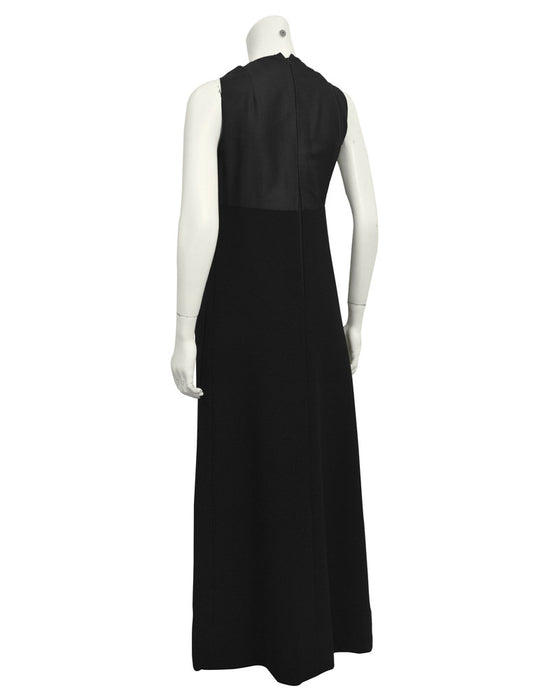 Black Wool Gown with Large Bow