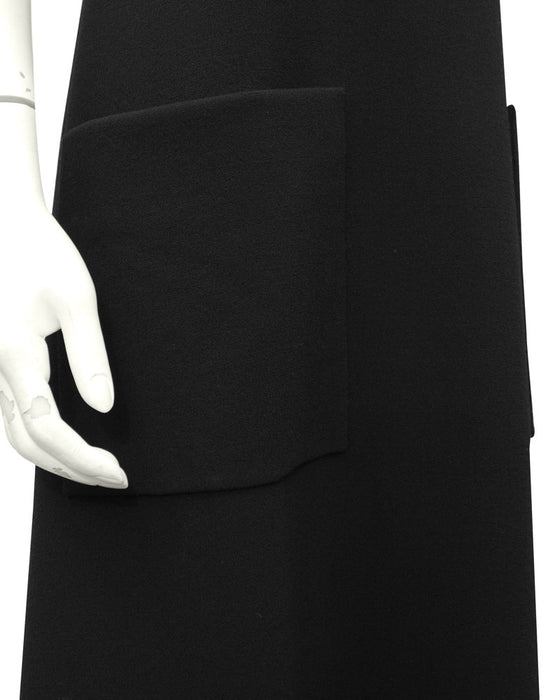 Black Wool Gown with Large Bow