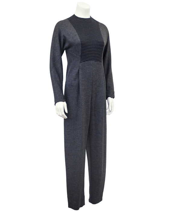 Grey Long Sleeve Jumpsuit