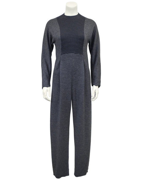 Grey Long Sleeve Jumpsuit