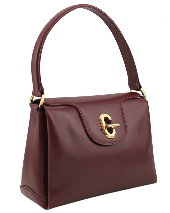 Bordeaux Leather Top Handle Bag