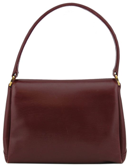 Bordeaux Leather Top Handle Bag