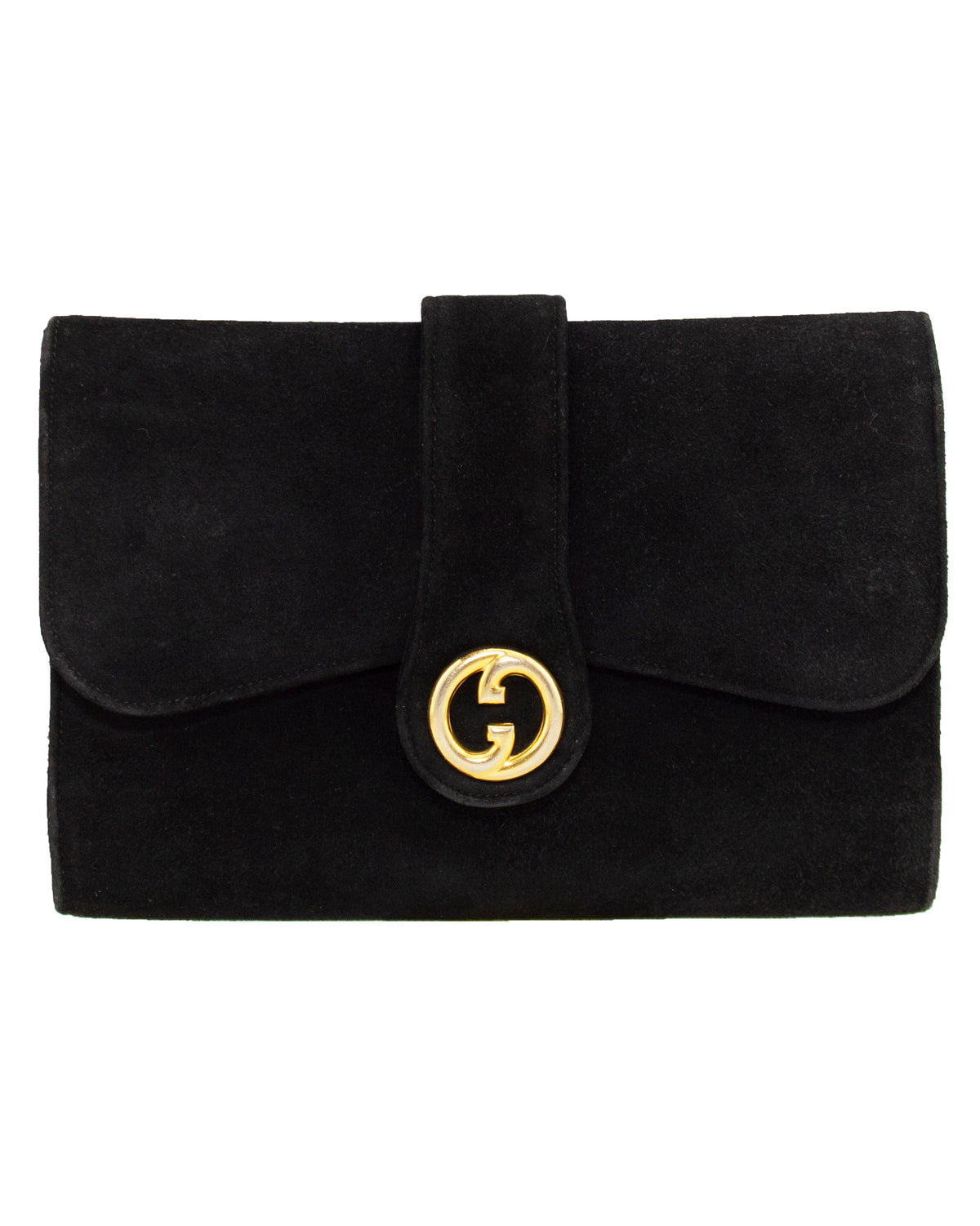 Black Suede Clutch Vintage Couture