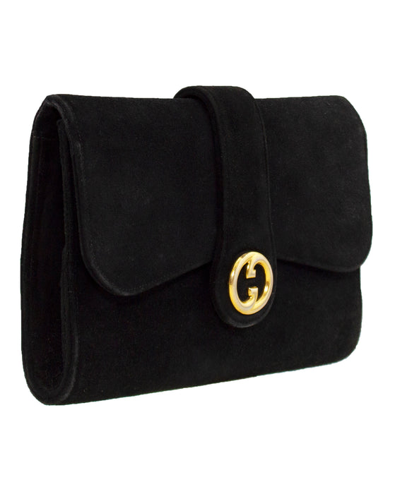 Black Suede Clutch