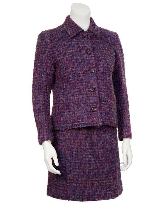 Purple and Blue Woven Wool Suit